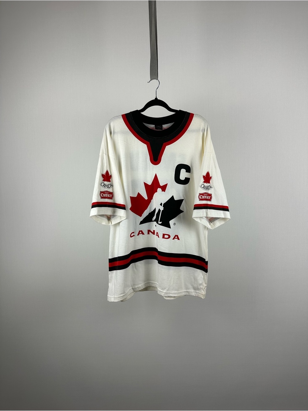 Team Canada Mario Lemieux #66 Hockey Jersey T-Shirt XL White Made In Canada